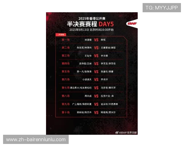 香港公开赛半决赛赛程公布 明星选手争锋上演激烈对决 香港公开赛半决赛赛程公布 明星选手争锋上演激烈对决